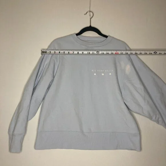 AYR All Year Round The Sweatshirt Crewneck Light Blue Small **FLAW** 100% Cotton - Picture 8 of 12